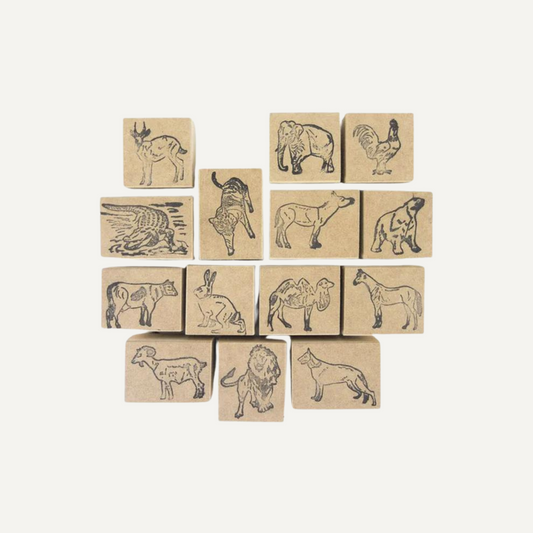 Zoo Animals Rubber Stamp Set