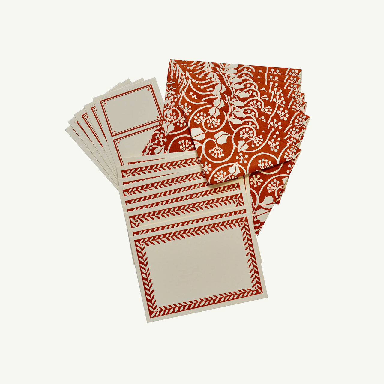 Ivy Stripe Russet, Notecards