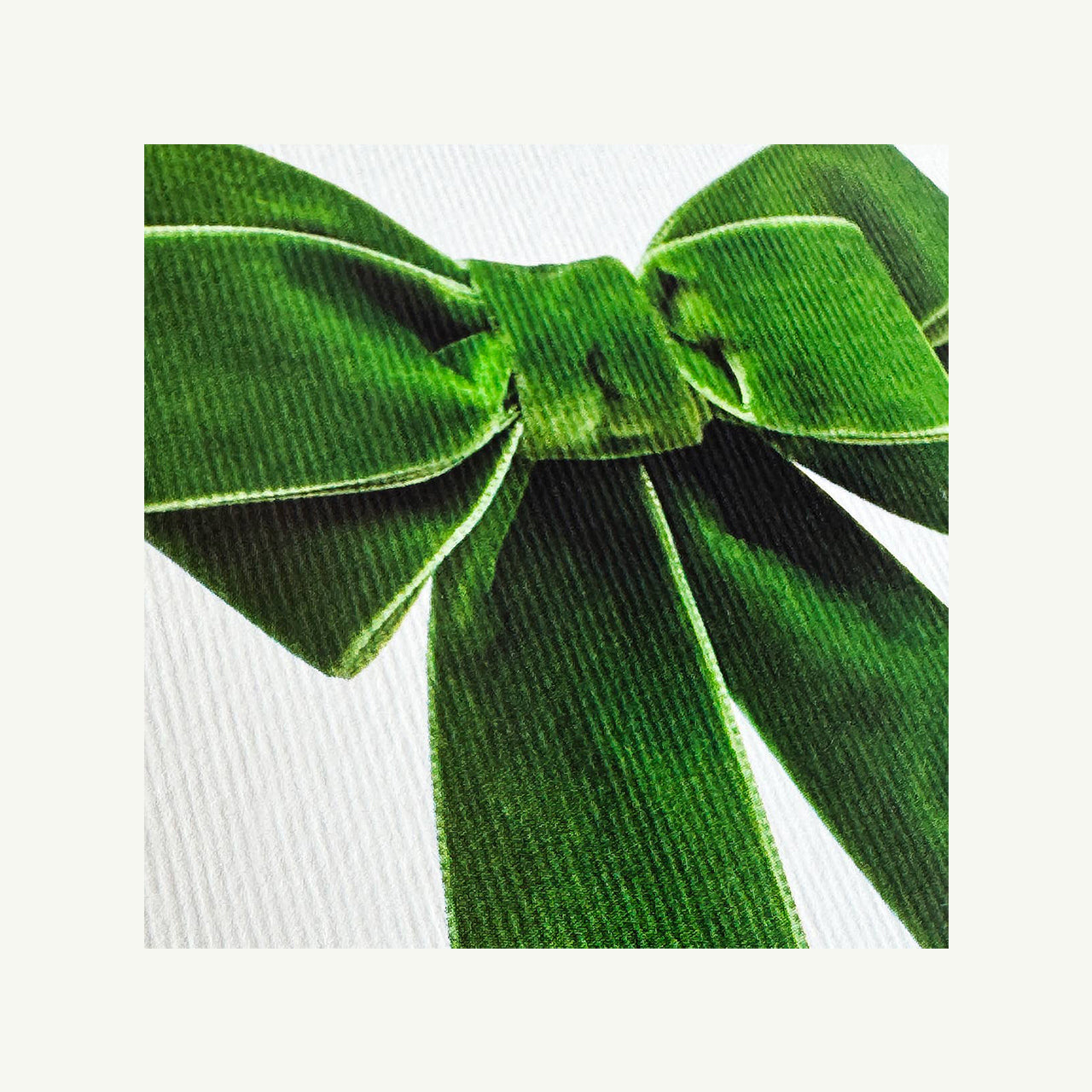 Green Velvet Bow Greeting Card