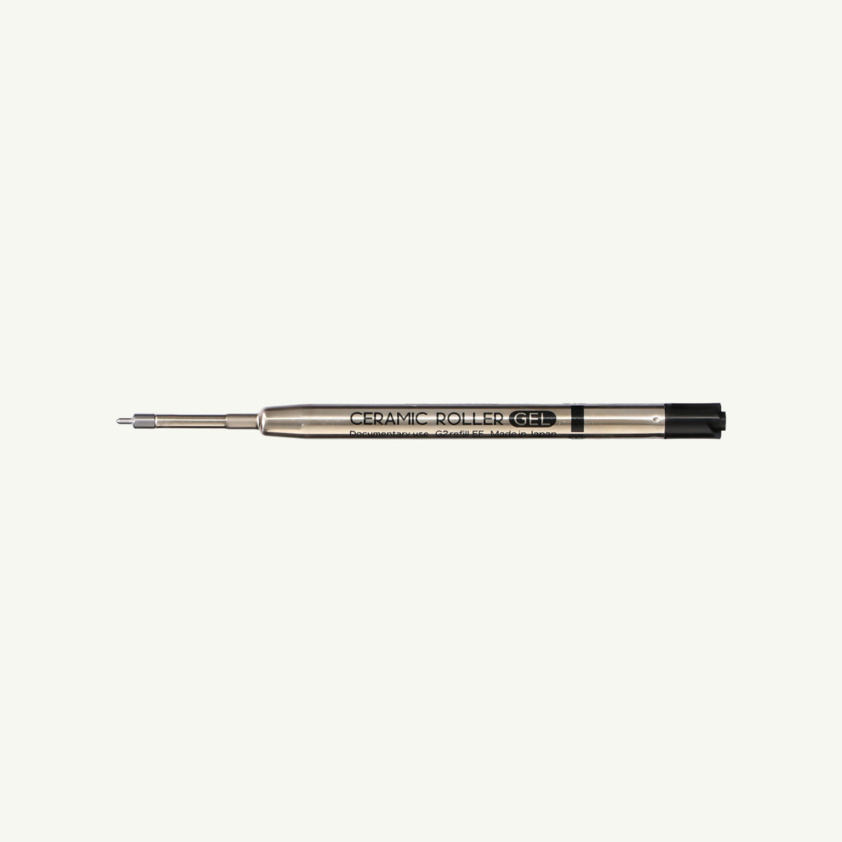 MARK’S Inc. Gel Brass Ballpoint Pen Refill, 0.5mm tip, black end cap, on white background.