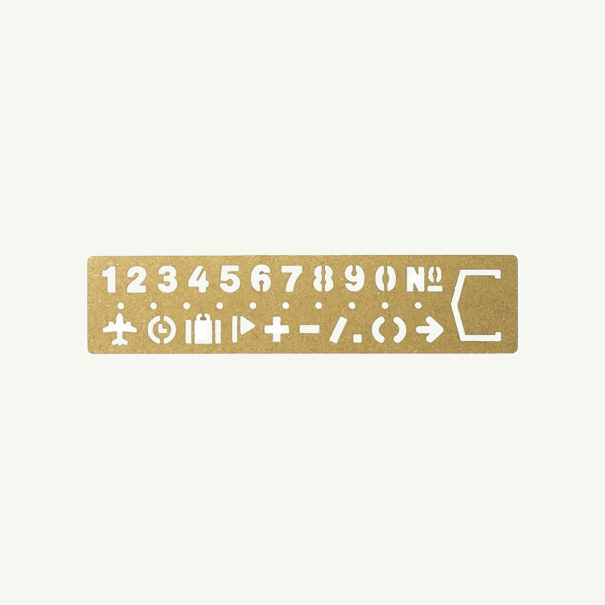 Brass Template Bookmark by JPT America/Traveler's Co—numbers, symbols & bookmark for travelers.