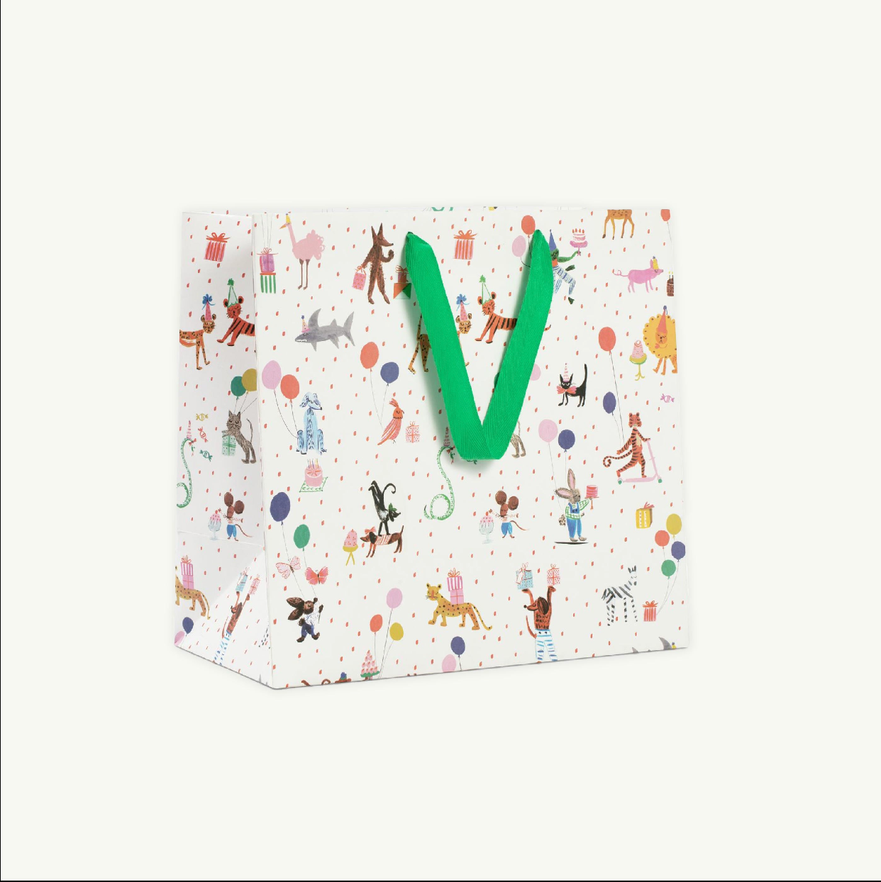 Tigers + Candles Gift Bag by Mr. Boddington's Studio, custom handles, made from recycled paper.