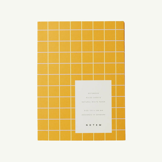 Uma Small Flat Lay Notebook, Ochre Check