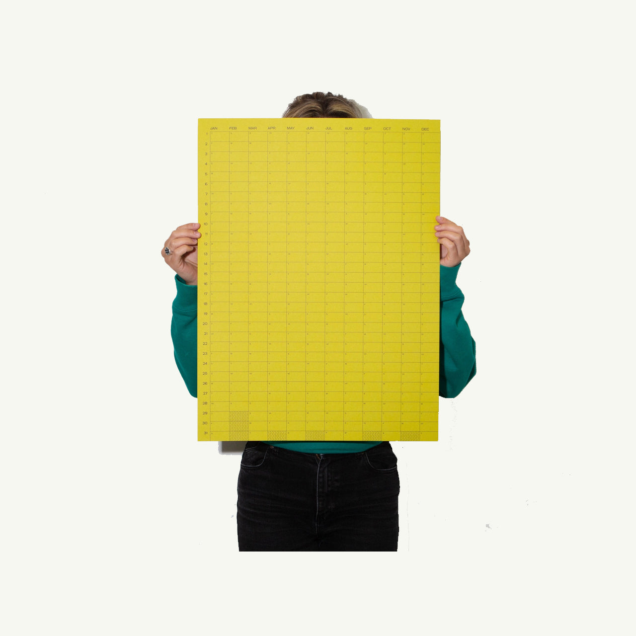 2026 Yearly Wall Calendar - Chartreuse