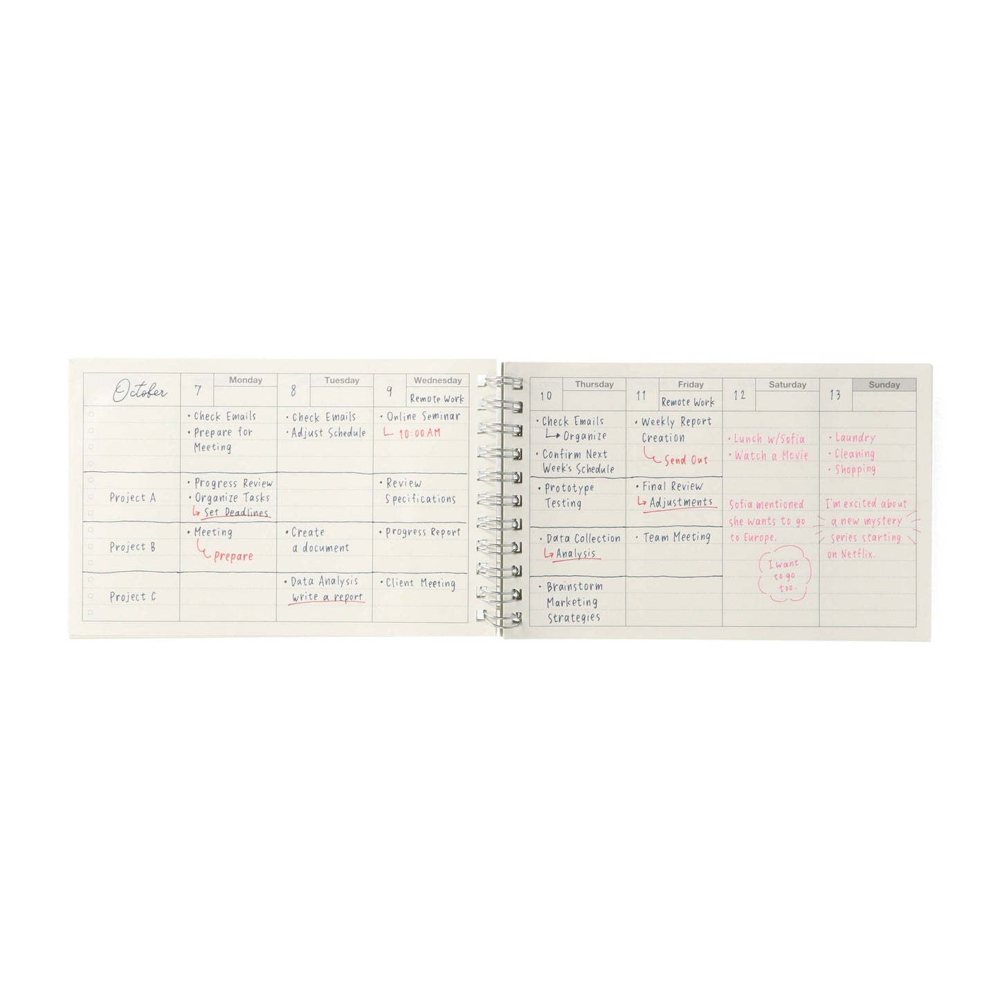 Dayfree Weekly Schedule