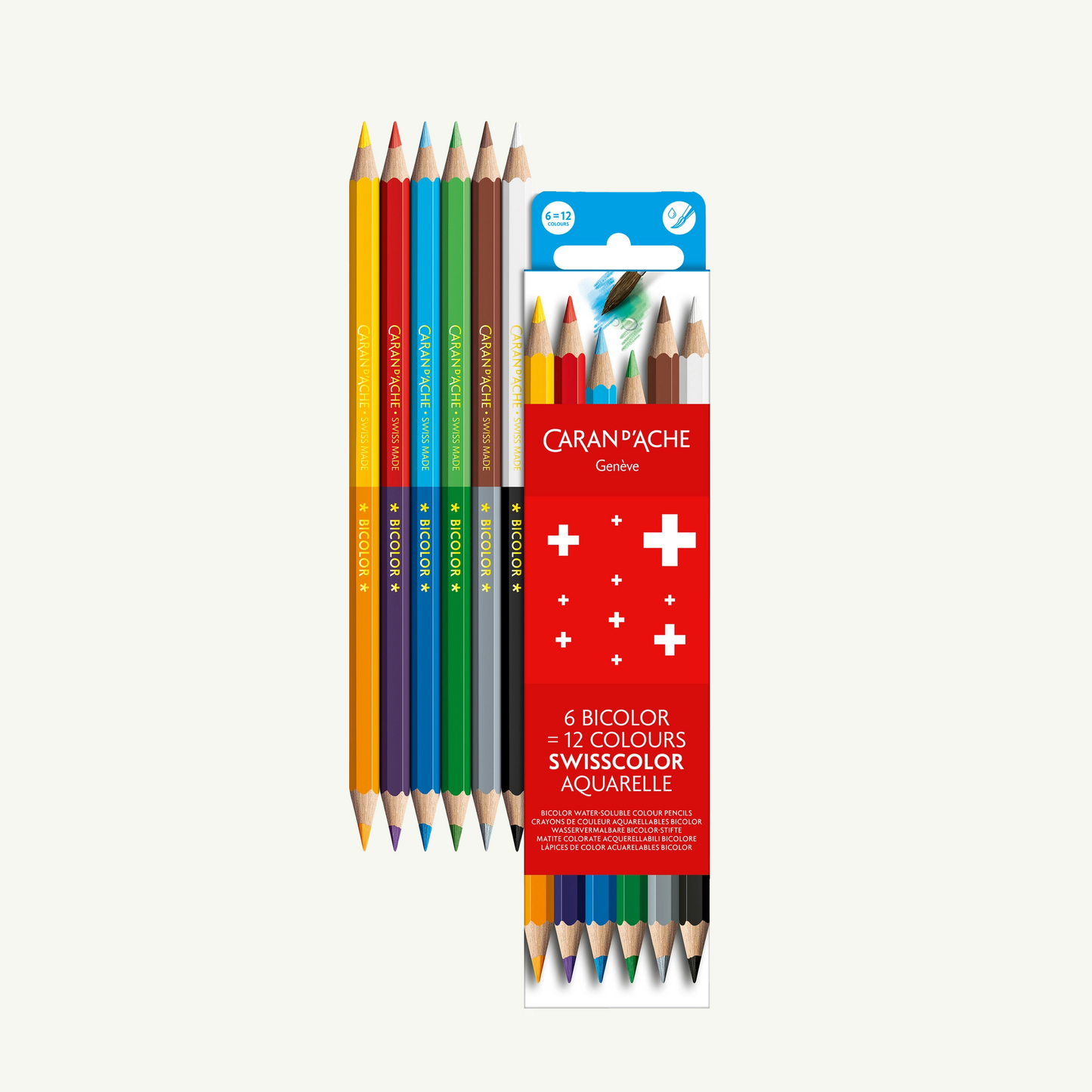Swisscolor Bi-color Water-soluble Color Pencil Set