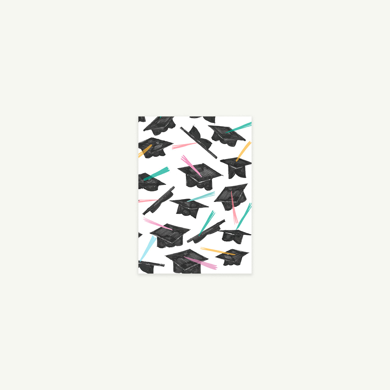 Hats Off - Petite Card by Mr. Boddington's Studio features black caps and colorful tassels.