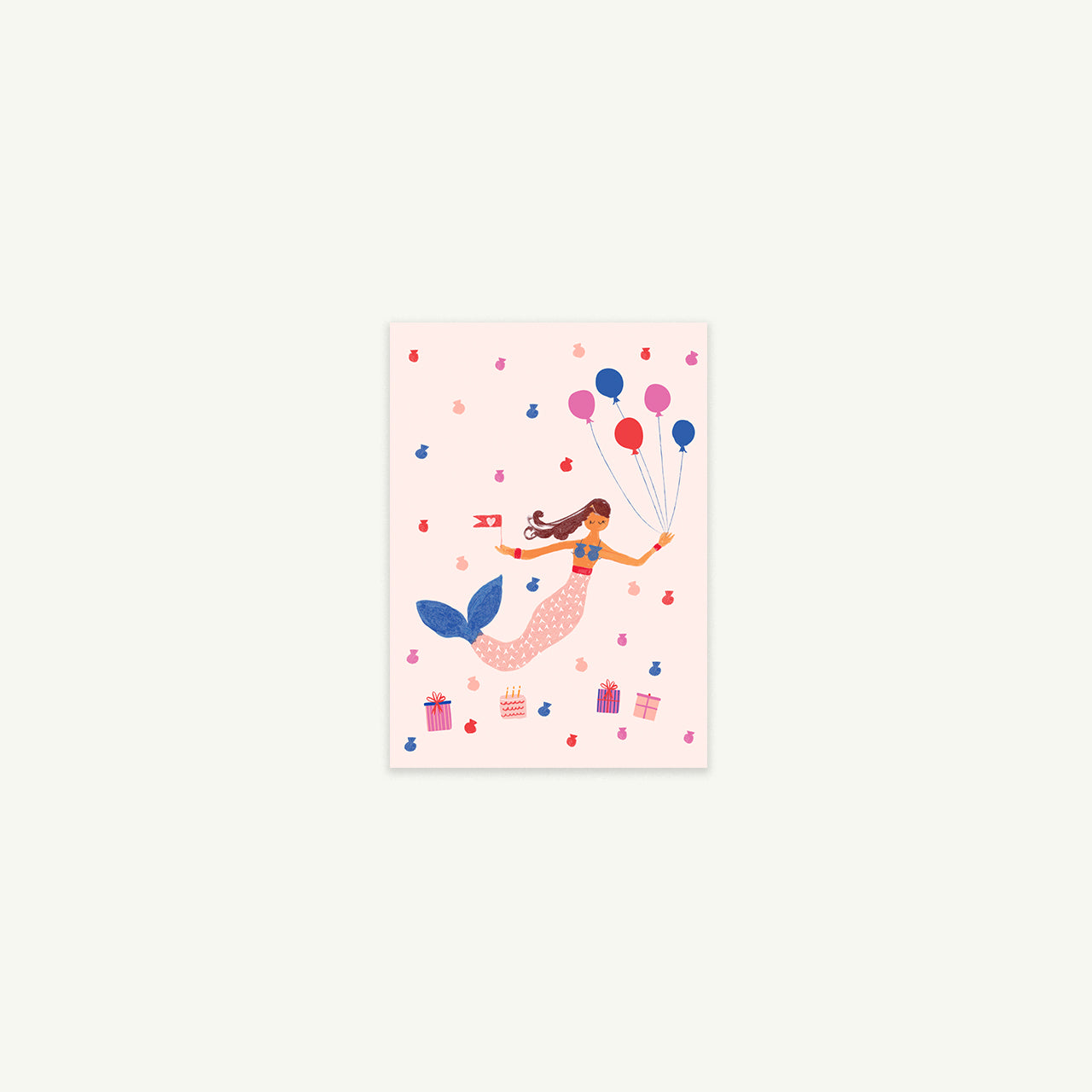 Mermaid's Birthday Petite Cards by Mr. Boddington’s Studio feature a mermaid with balloons.