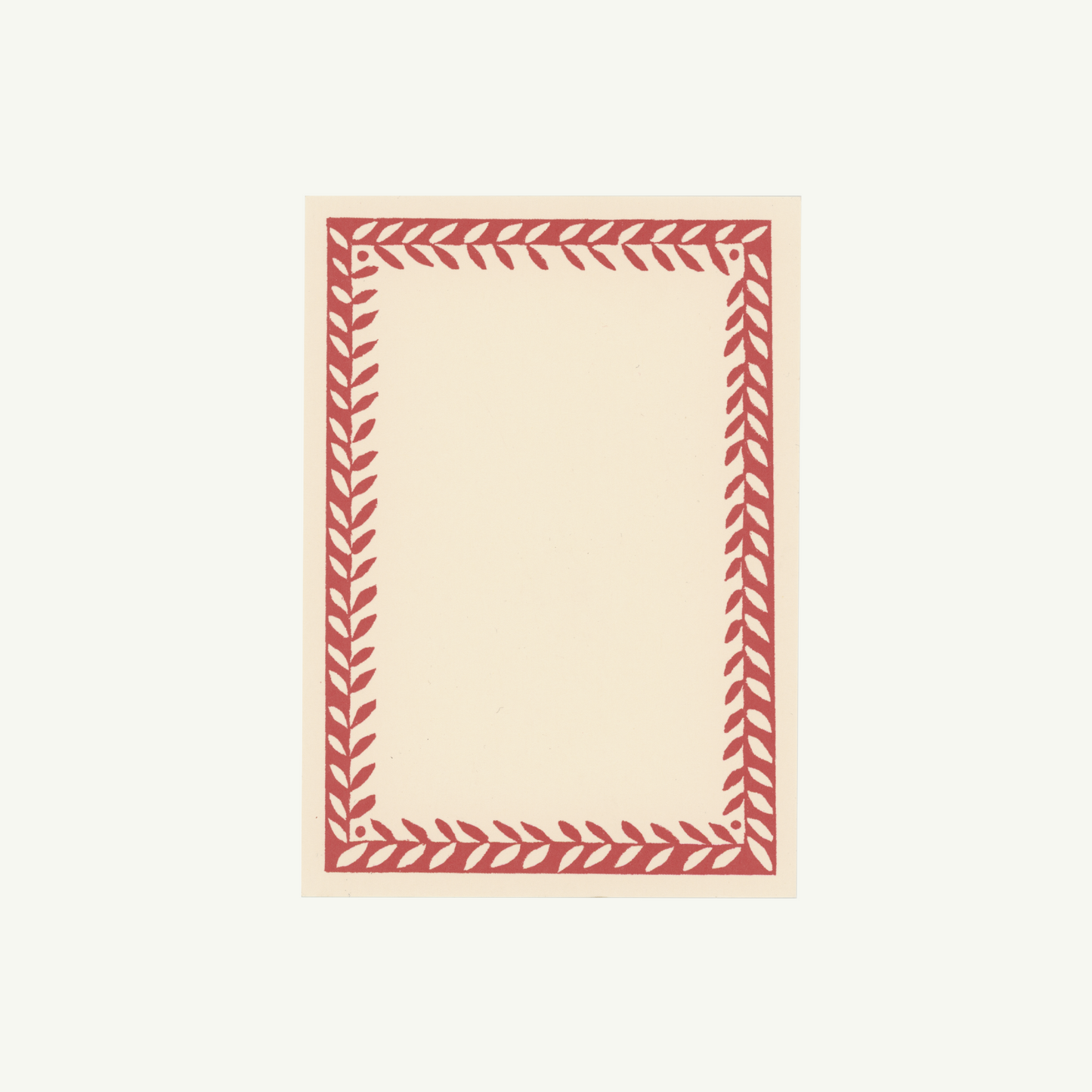 10 Postcards with Patterned Border in Crimson