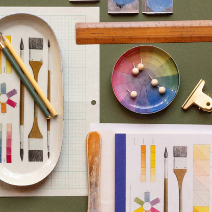 Enamel Printed Tray - Vintage Colour Wheel