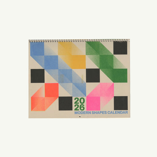 Mid-Century Modern Shapes Risograph  2026 Calendar