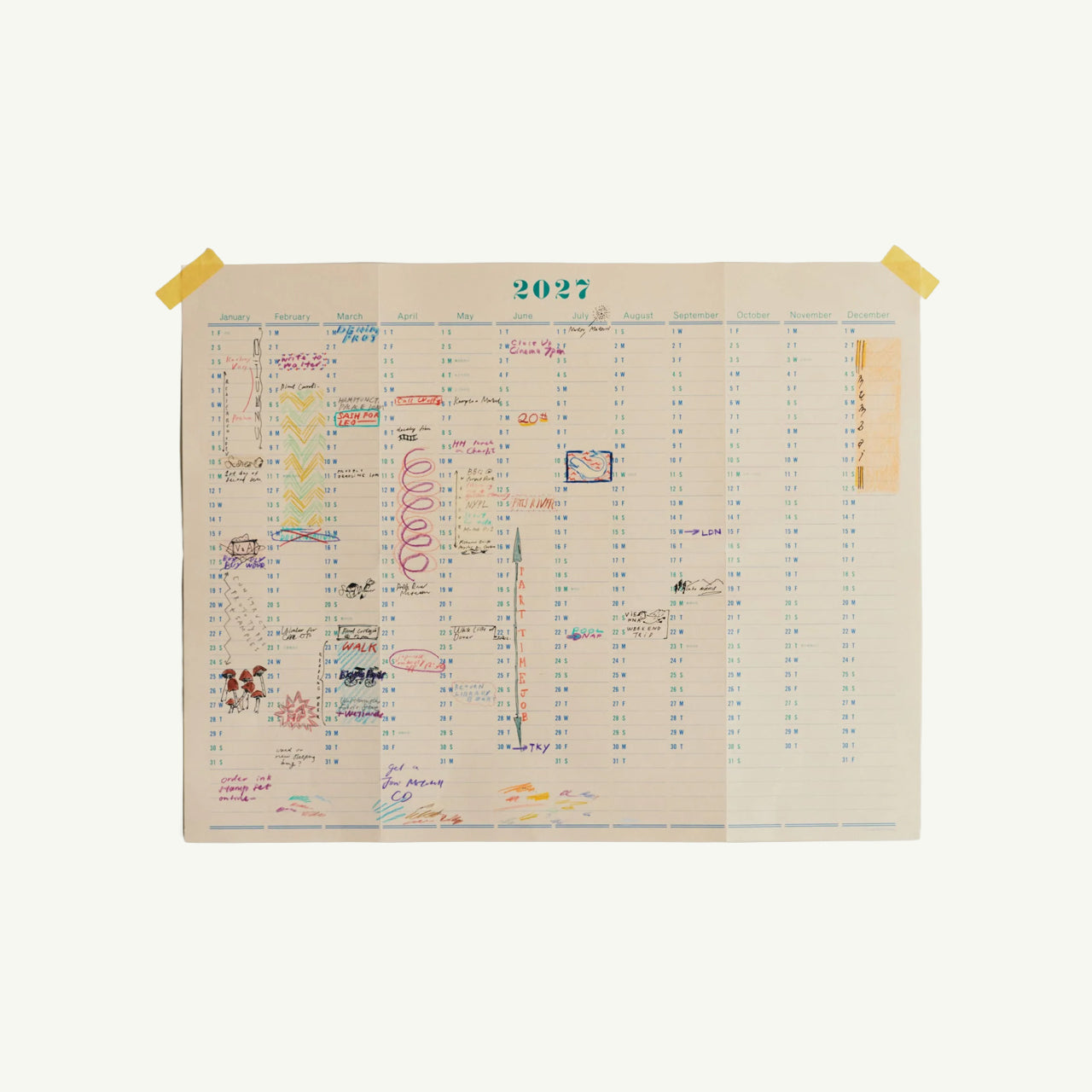 One Year Wall Calendar 2027