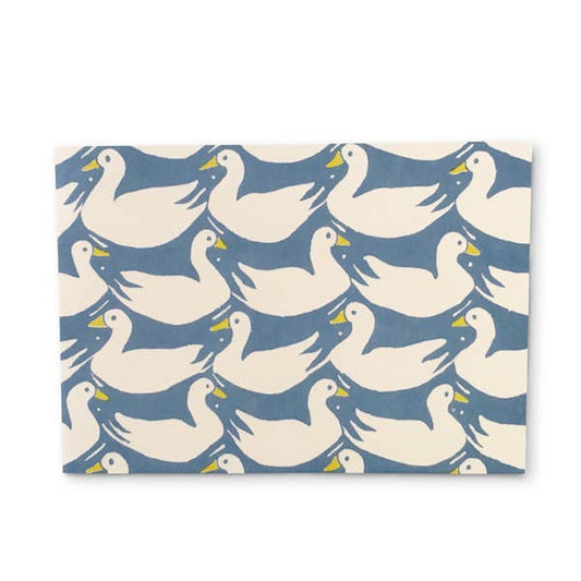 Pack of Six Small Cards Ducks & Rabbits Blue and Yellow