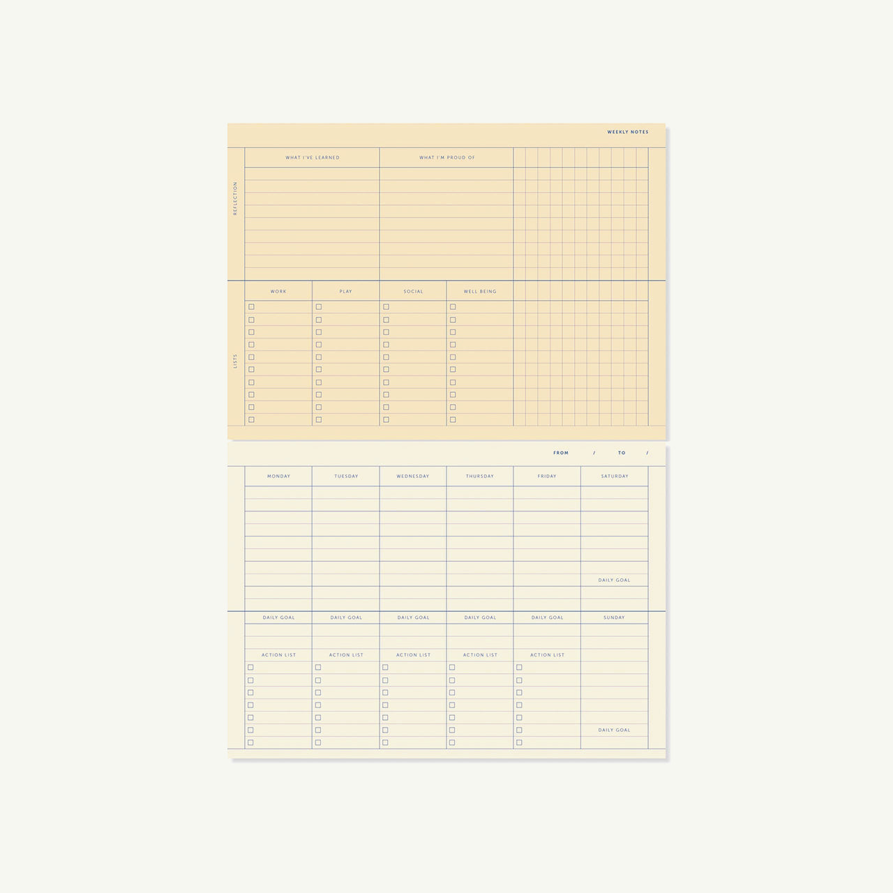 Deskplanner - Checkered Coral