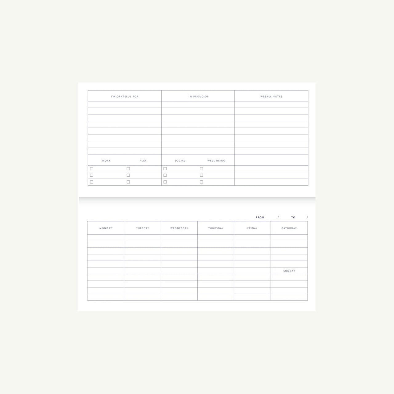 Desk Planner - Stripes Yellow
