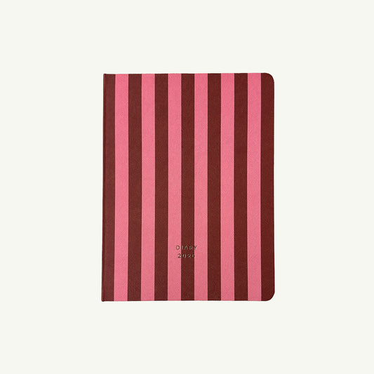 Diary 2026 - Stripes Pink Red
