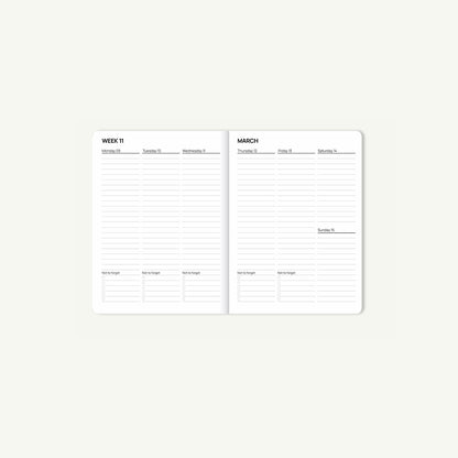 Diary 2026 - Stripes Pink Red