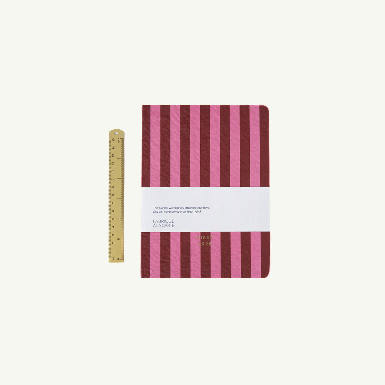 Diary 2026 - Stripes Pink Red