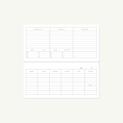 Spiral Desk Planner - Checkered