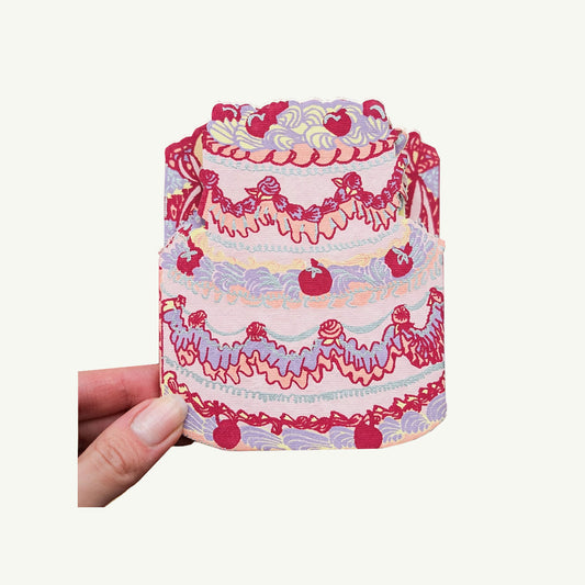 BIRTHDAY CAKE CONCERTINA GREETING CARD