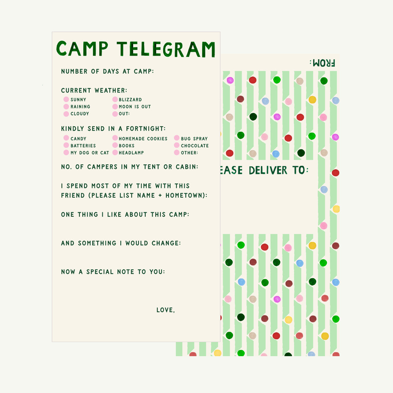 NEW Notes from Camp Stationery Kit