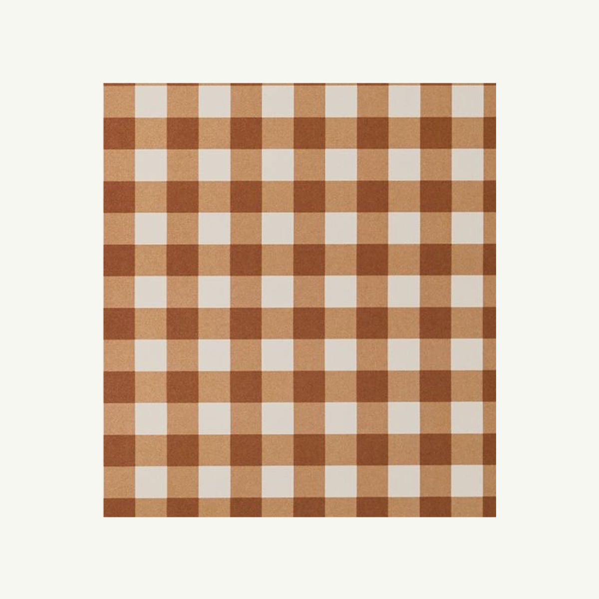 Kinshipped Recycled Gift Wrap with brown and white checkered, gingham-inspired design.