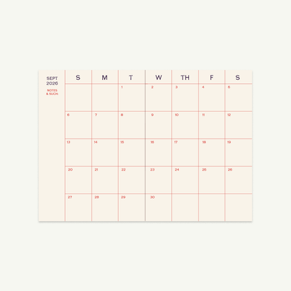 17-Month Monthly Agenda – September 2026 to December 2027