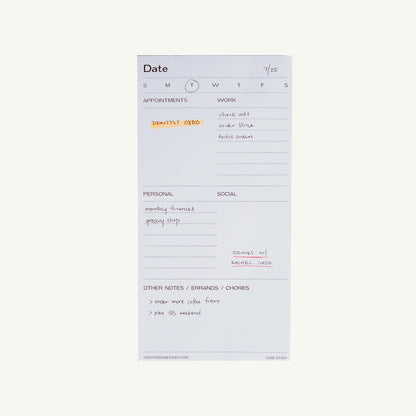 Daily Task Notepad Planner - White/Grey