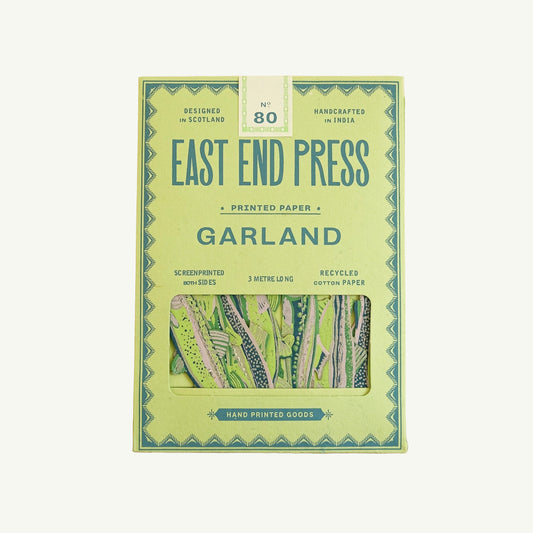 East End Press TASTY ANCHOVIES SEWN GARLAND in green & purple, in a decorative box.