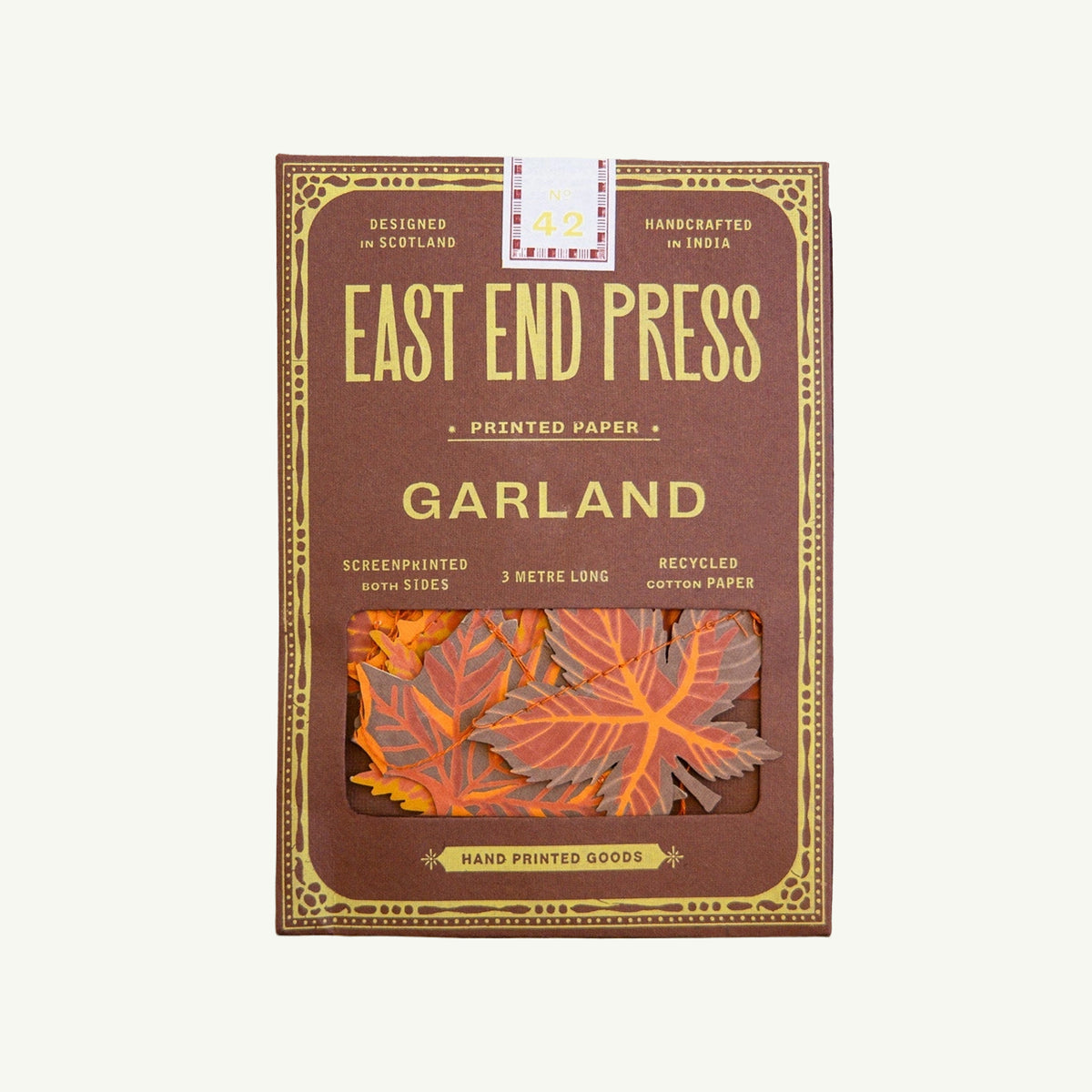 East End Press AUTUMN LEAVES SEWN GARLAND: handmade fall decor with recycled materials.
