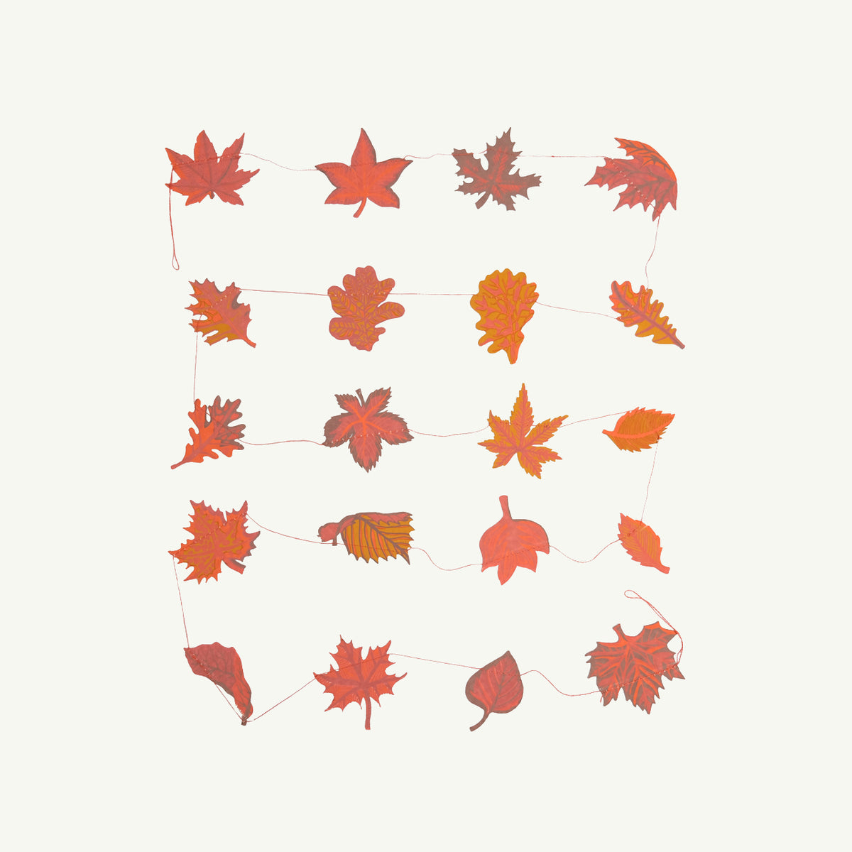 East End Press AUTUMN LEAVES SEWN GARLAND: 5 lines of eco-friendly fall leaf decor.