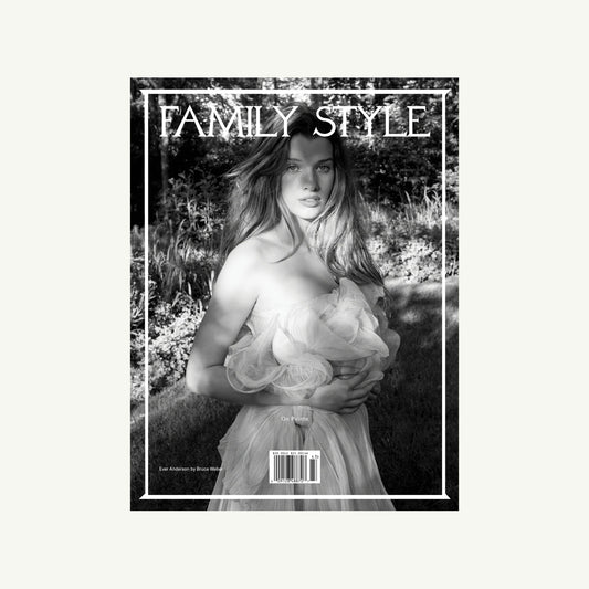 Woman in a flowing dress on the cover of Family Style Magazine by Family Style.