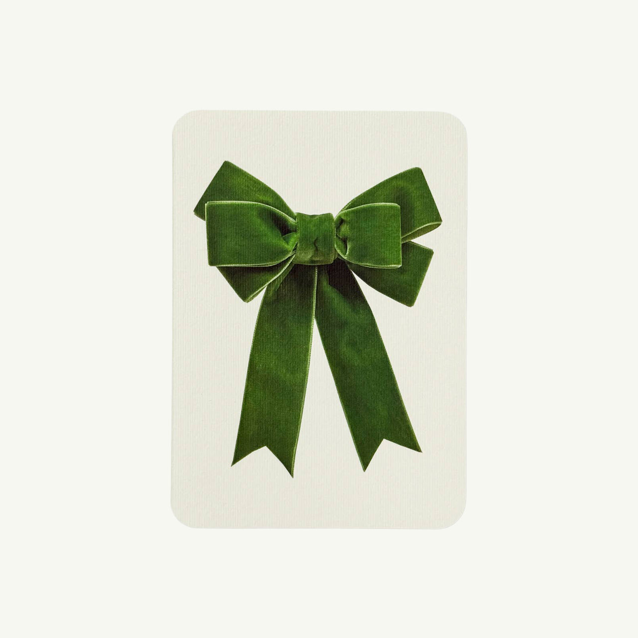 Green Velvet Bow Greeting Card