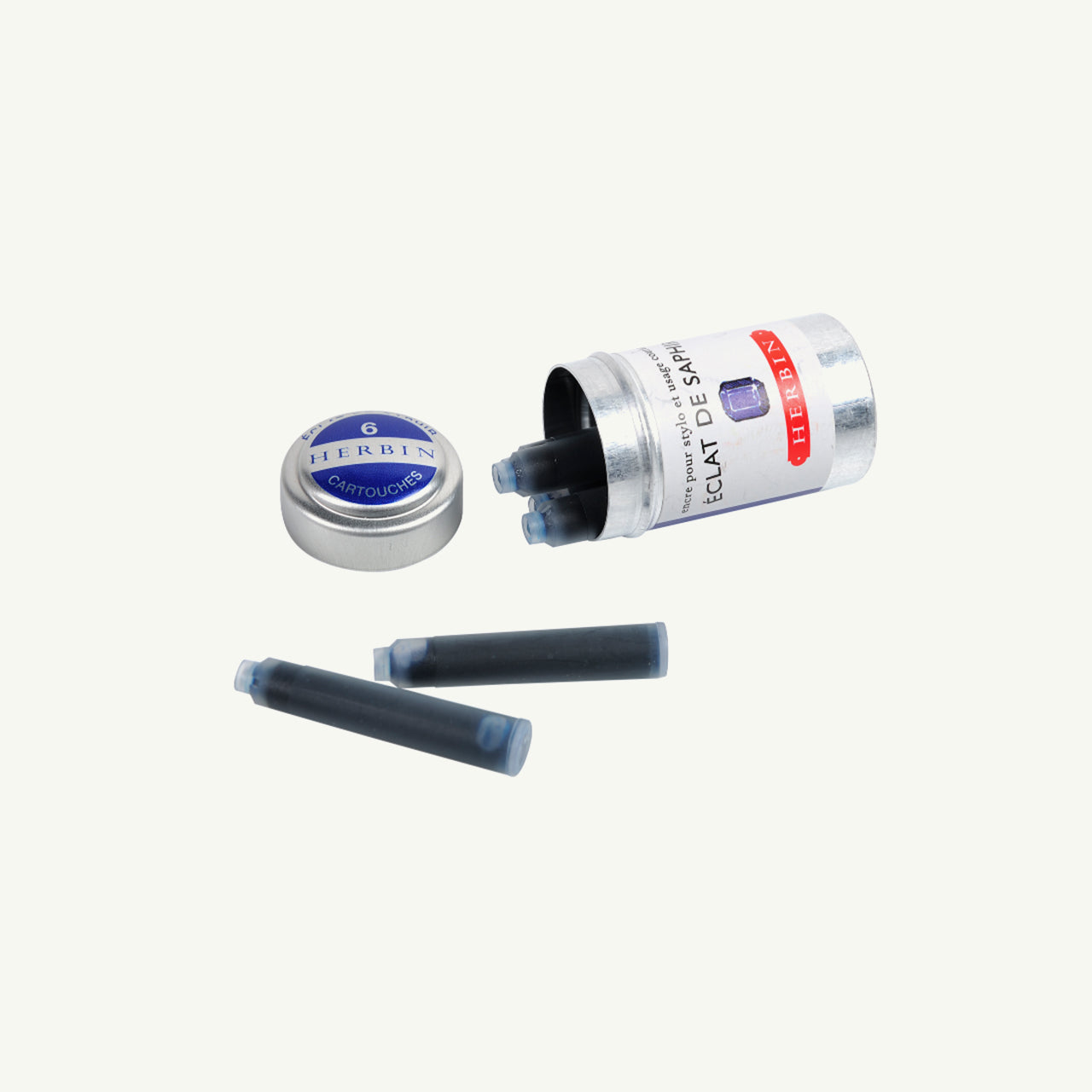 Herbin Fountain Pen Ink Cartridges - Tin of 6