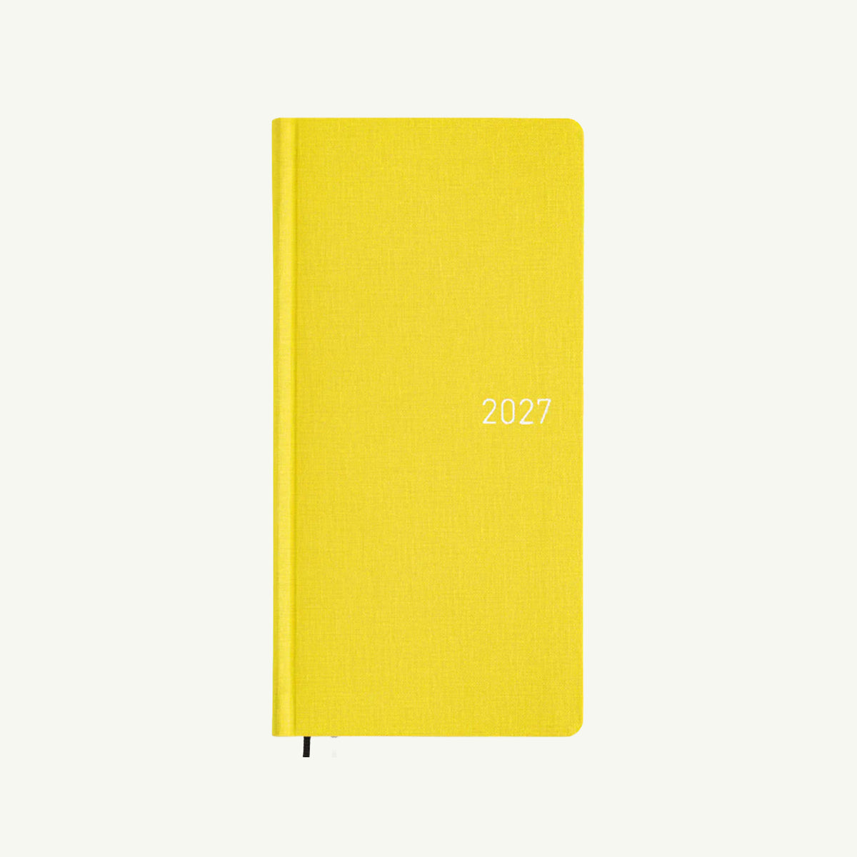 Hobonichi Techo 2027 Weeks: yellow hardcover, white year, ideal portable planner.