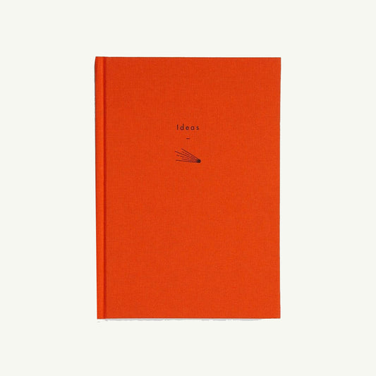 Orange linen notebook, “Ideas” from The School of Life USA. Ships from US.