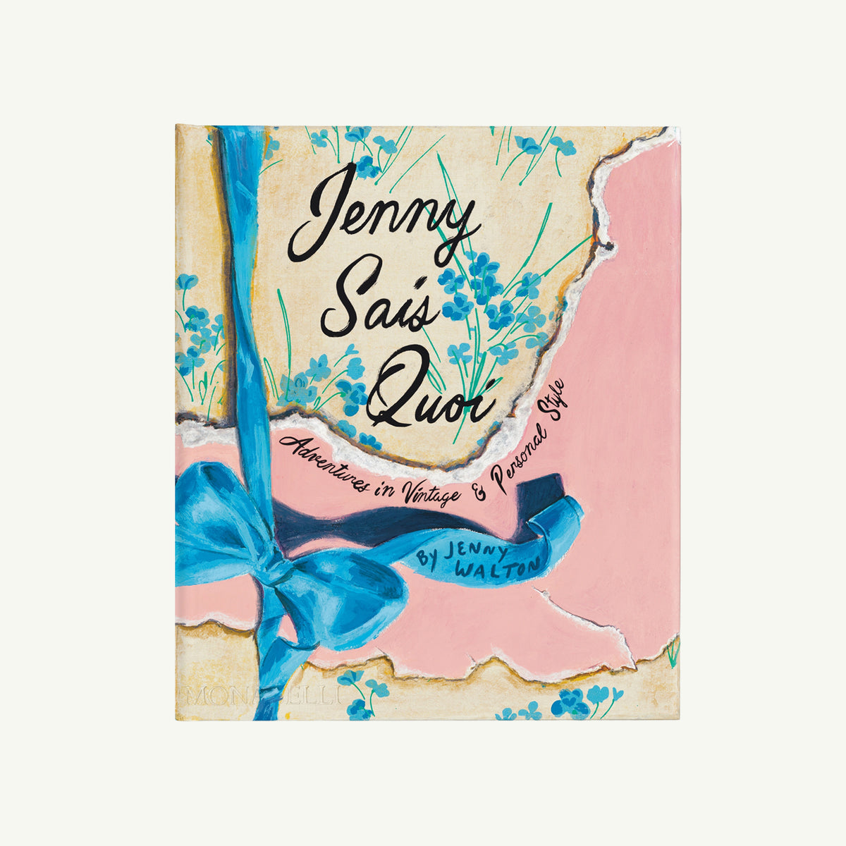 Phaidon Jenny Sais Quoi style guide book cover: blue ribbon, florals, pink/beige background.