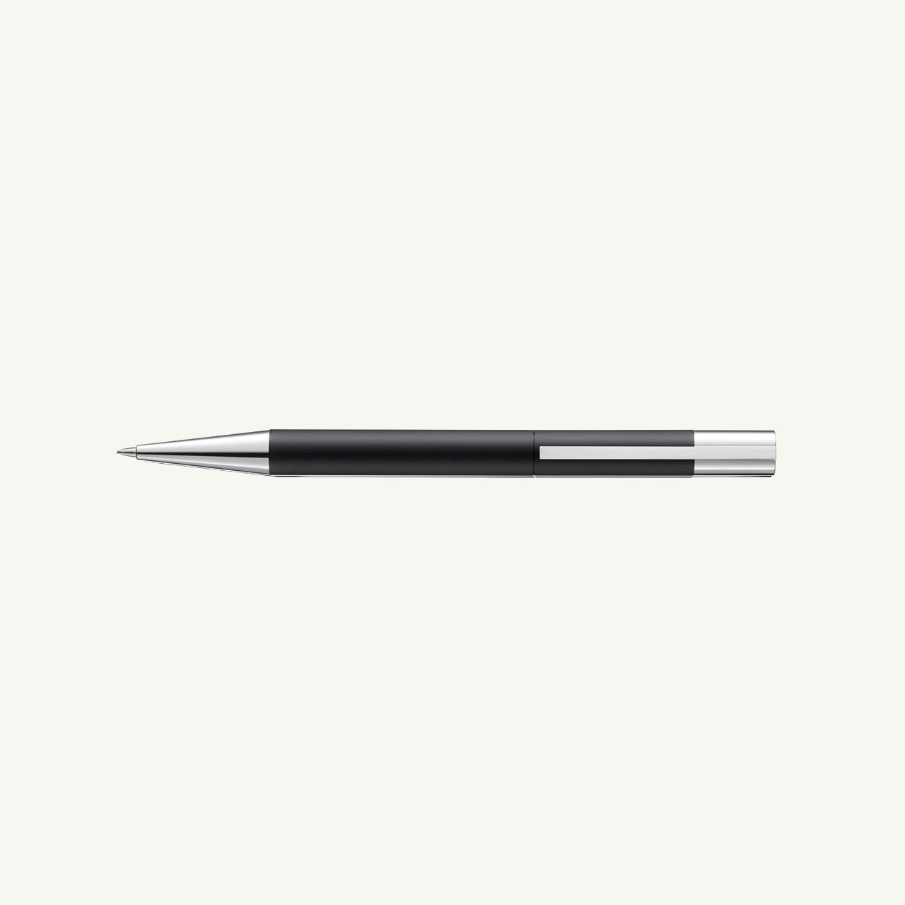 A Lamy Scala Mechanical Pencil in black sits centered on a clean, plain white background.