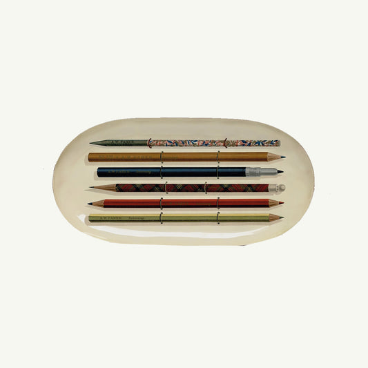 Oval Enamel Tray - Vintage Pencils