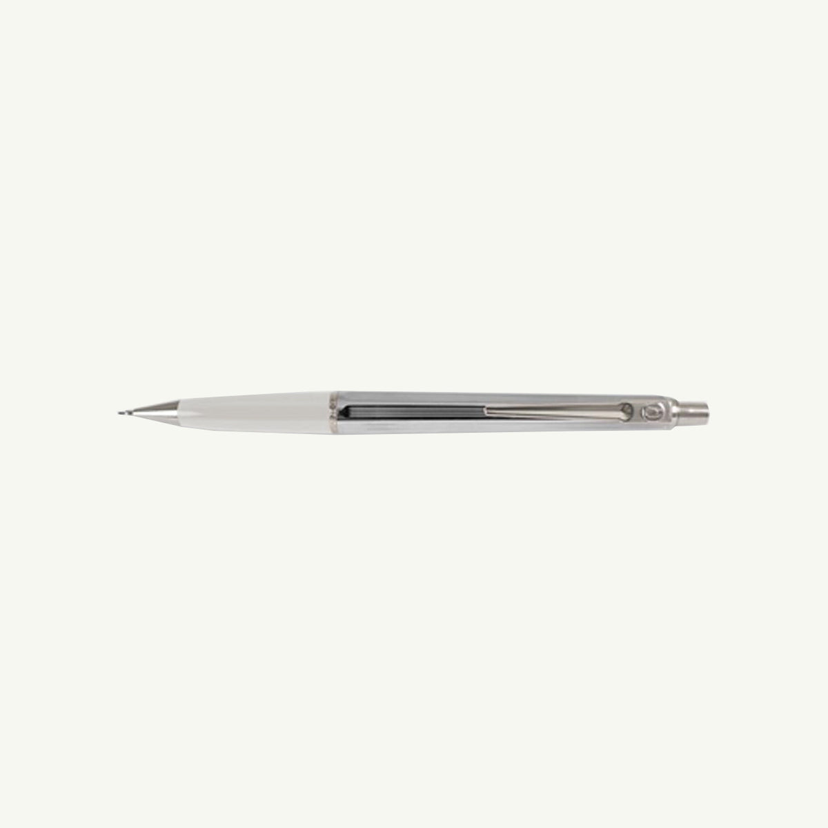 Ballograf by Nord Mark Inc. 0.7mm mechanical pencil, chrome finish, on plain white background.