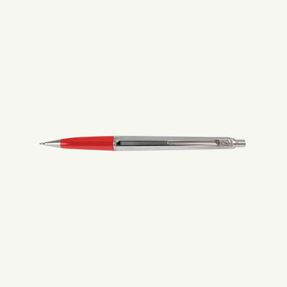 Ballograf by Nord Mark Inc. red/silver mechanical pencil, .7 lead on plain white background.