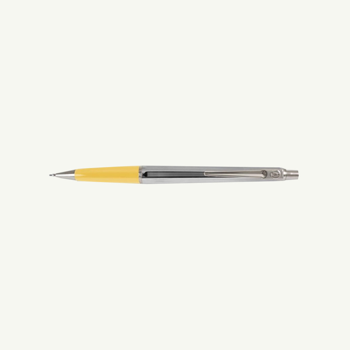 A Ballograf Mechanical Pencil by Nord Mark Inc., yellow and silver, .7 lead, on white background.