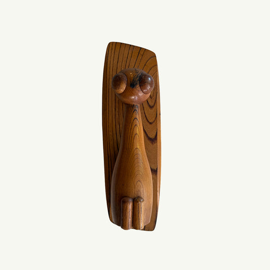 Vintage Danish Teak Brush + Holder