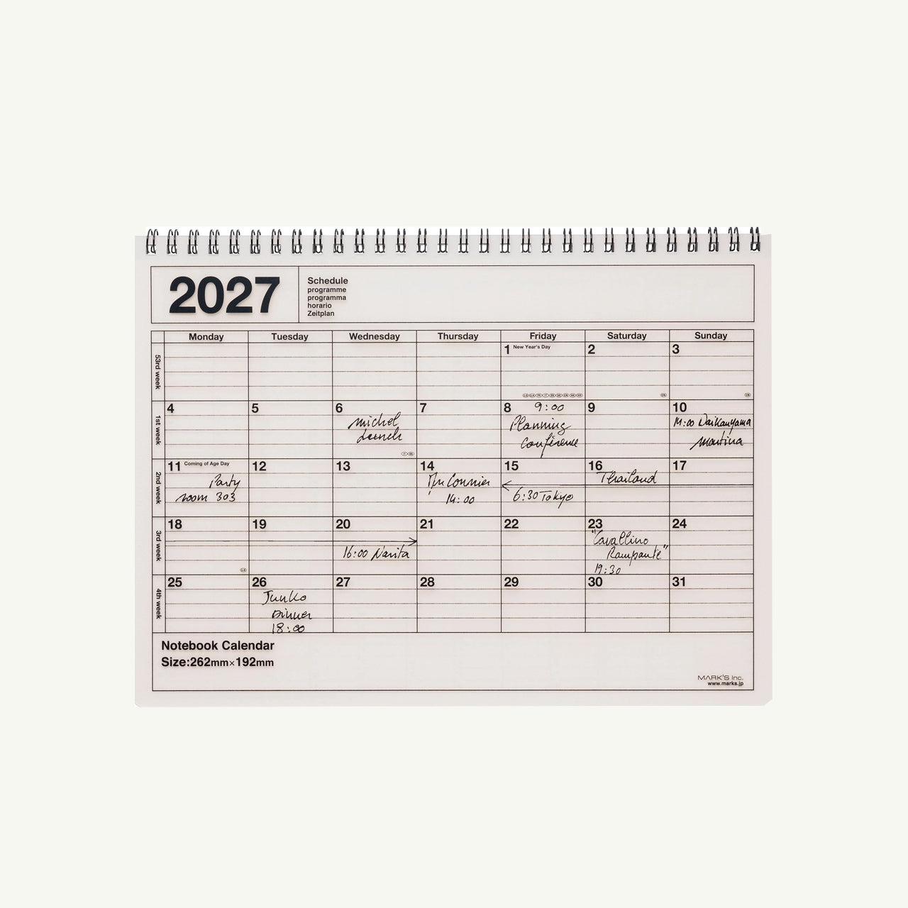 Monthly Planner 2027 –  B5