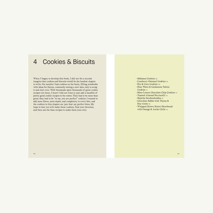 Cookbook pages from More Than Sweet showing Cookies & Biscuits recipes and an index.