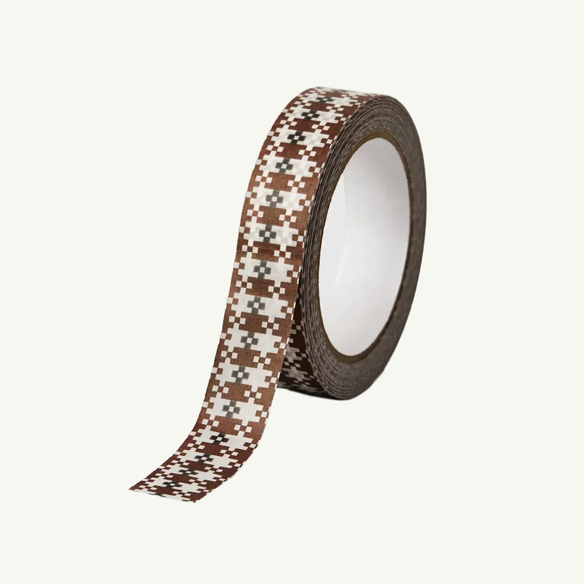 Kinshipped Recycled Paper Tape with a black and white geometric square pattern.