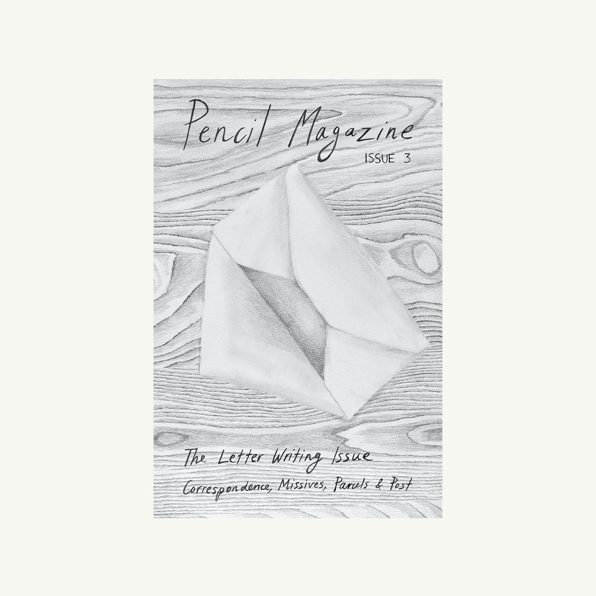 Graphite envelope sketch on Pencil Magazine, Issue 3: the Letter Writing edition.