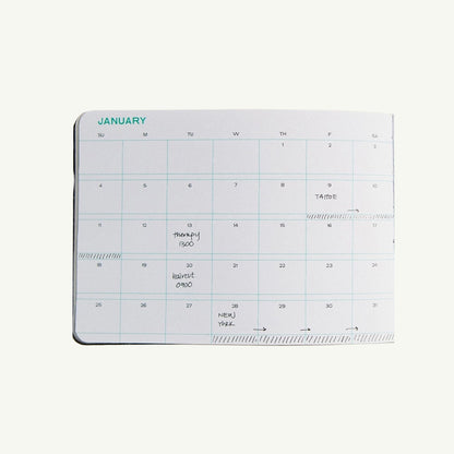 Open Case Study 2027 Pocket Planner, Monthly & Weekly Planner showing a calendar with notes.