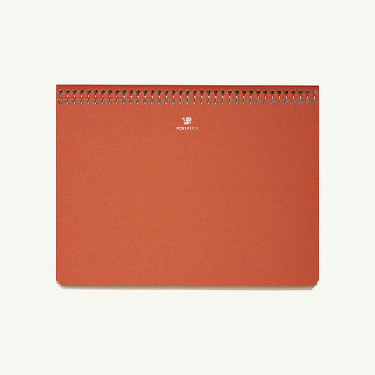 Red Postalco Cotton A5 notebook, spiral-bound with water-resistant cover by My Store.