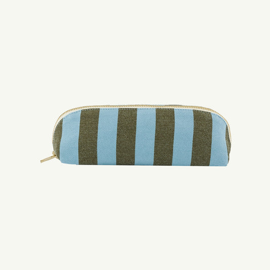 Gaston Pencil Case, Olive + Blue